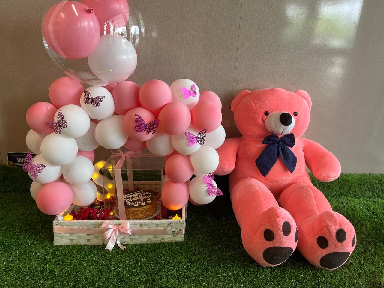 Birthday Balloon & Teddy Display