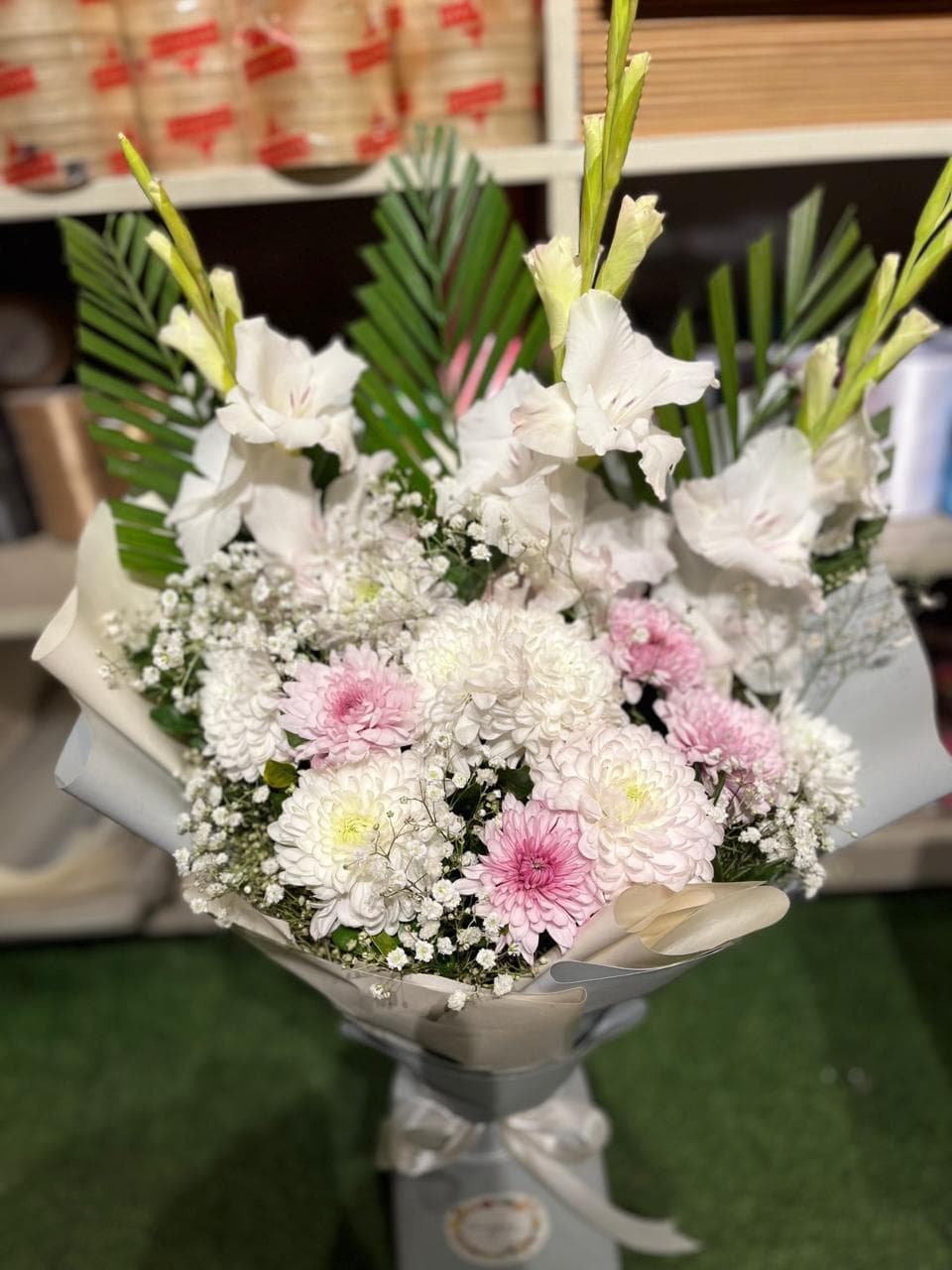 Pink Baby's Breath & Rose Bouquet